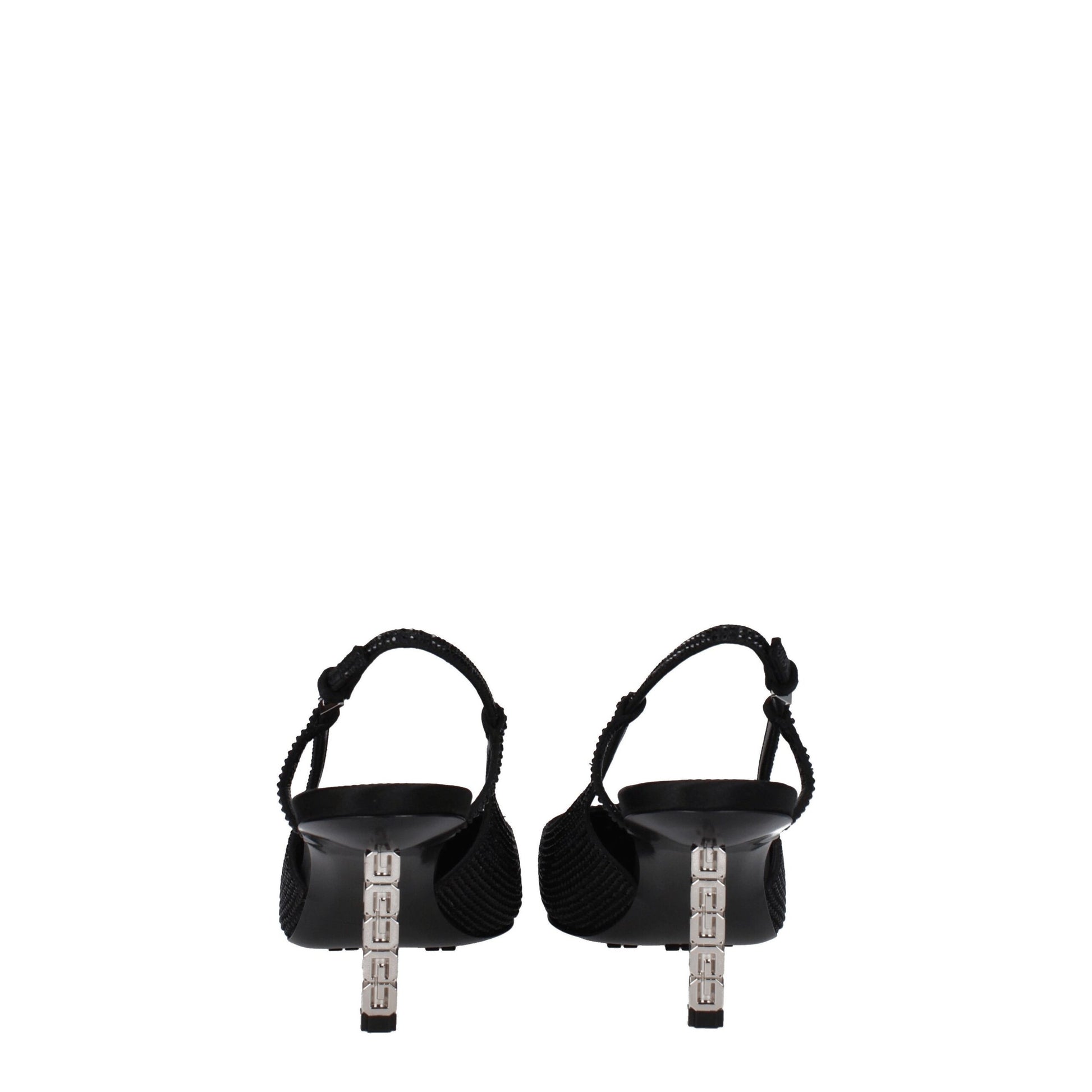 Sandali Givenchy High Heel Neri in Tessuto con Strass e Tacco Alto (7 cm)