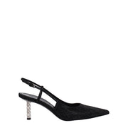Sandali Givenchy High Heel Neri in Tessuto con Strass e Tacco Alto (7 cm)
