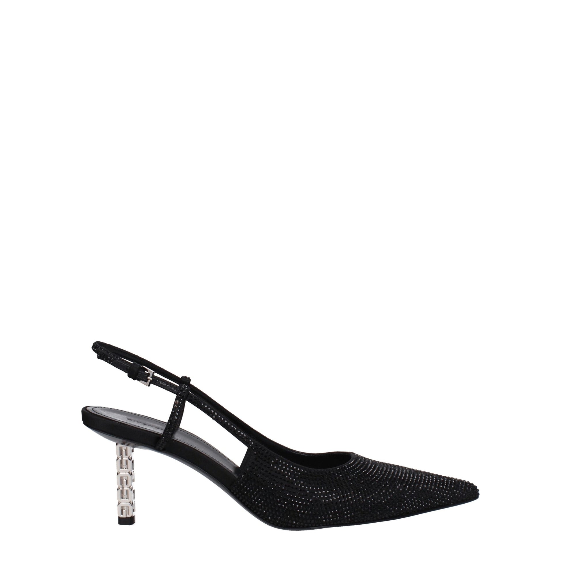 Sandali Givenchy High Heel Neri in Tessuto con Strass e Tacco Alto (7 cm)
