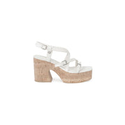 Sandali Tacco Largo Guess CORKE Platform in Pelle Beige