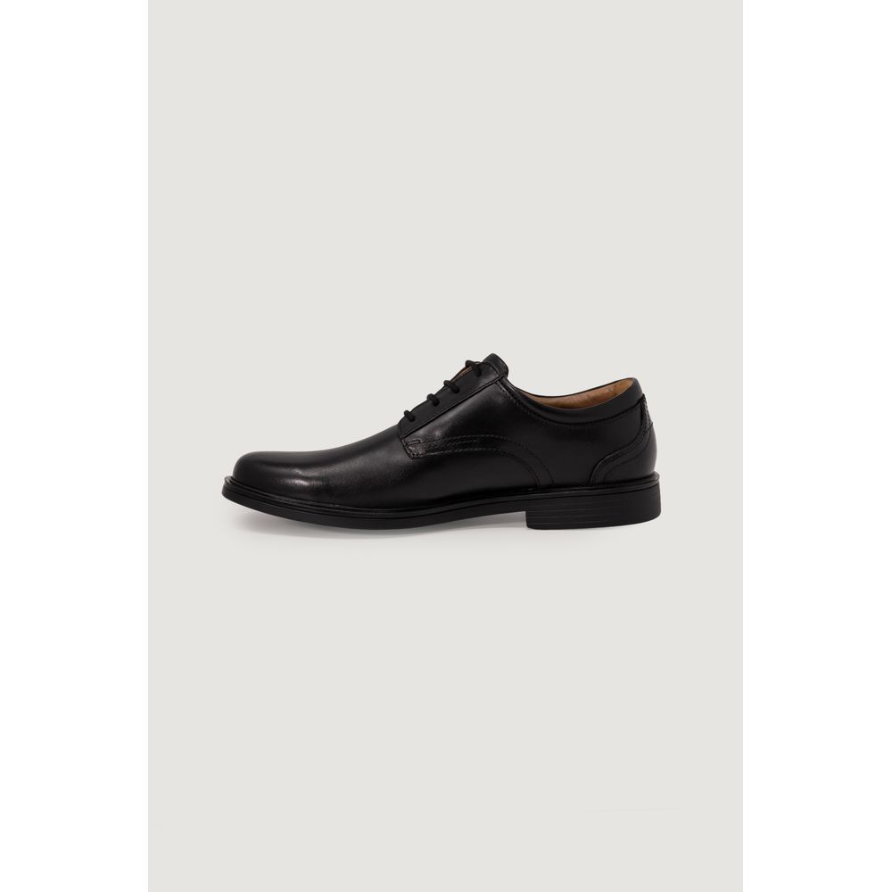 Scarpe Stringate Uomo Clarks Un Aldric Lace in Pelle Nera, 5 Occhielli