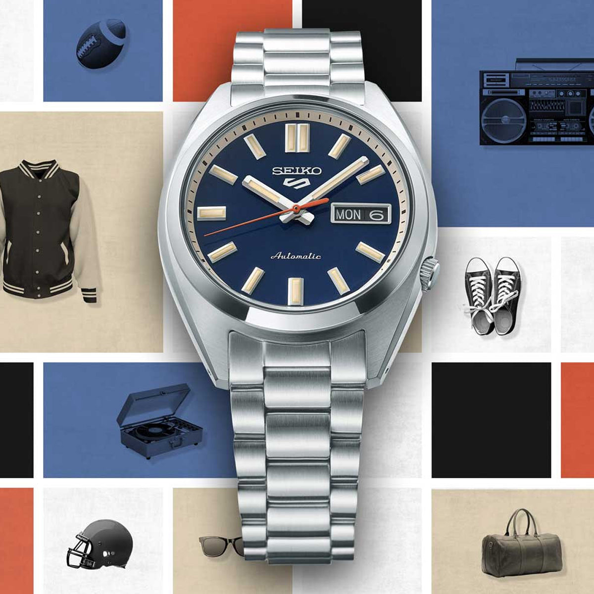 Seiko 5 Sports SRPK87K1 Automatico Nero Grigio