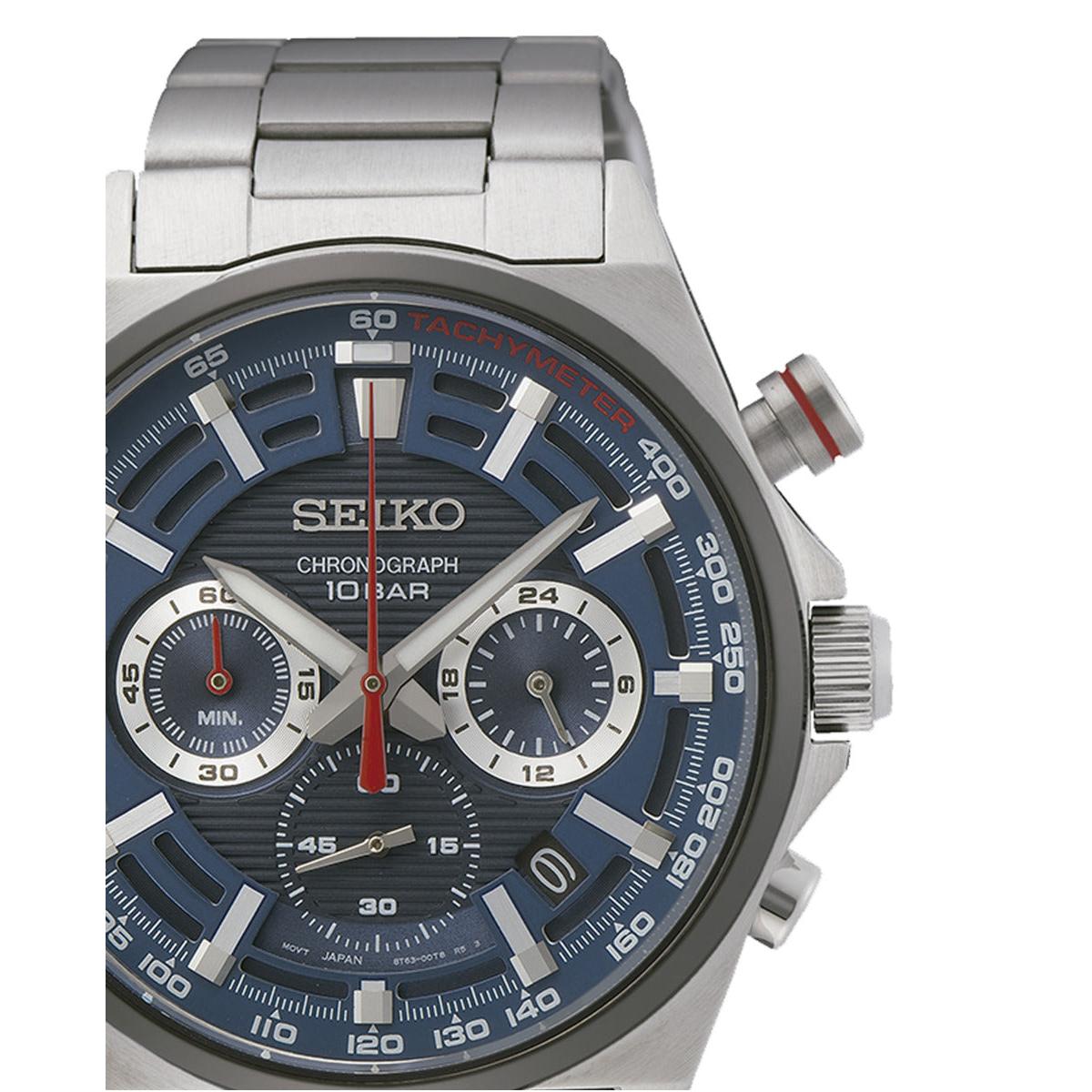 Seiko Chronograph SSB407P1 Quarzo Nero Blu