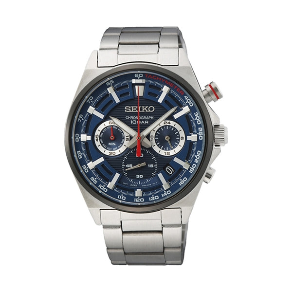 Seiko Chronograph SSB407P1 Quarzo Nero Blu