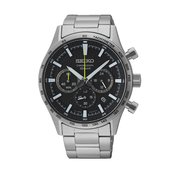 Seiko Chronograph SSB413P1 Quarzo Argento Nero