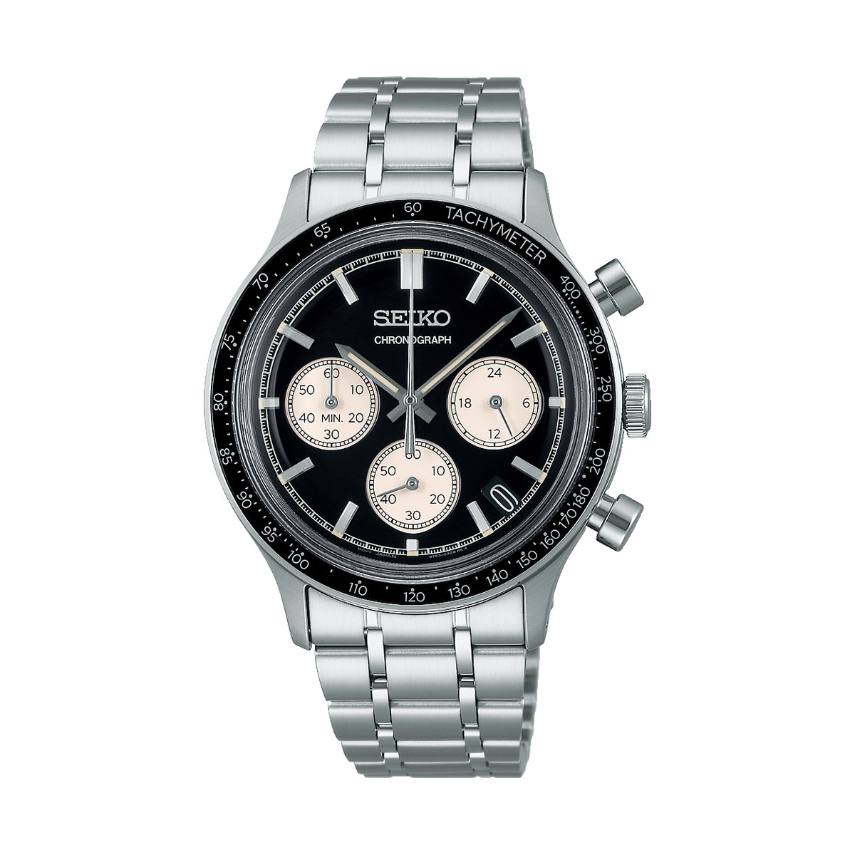 Seiko Chronograph SSB479P1 Quarzo Acciaio Nero Sportivo