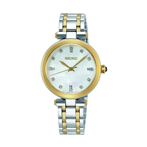 Seiko Quartz SRZ532P1 Women's Two-Tone Crystals