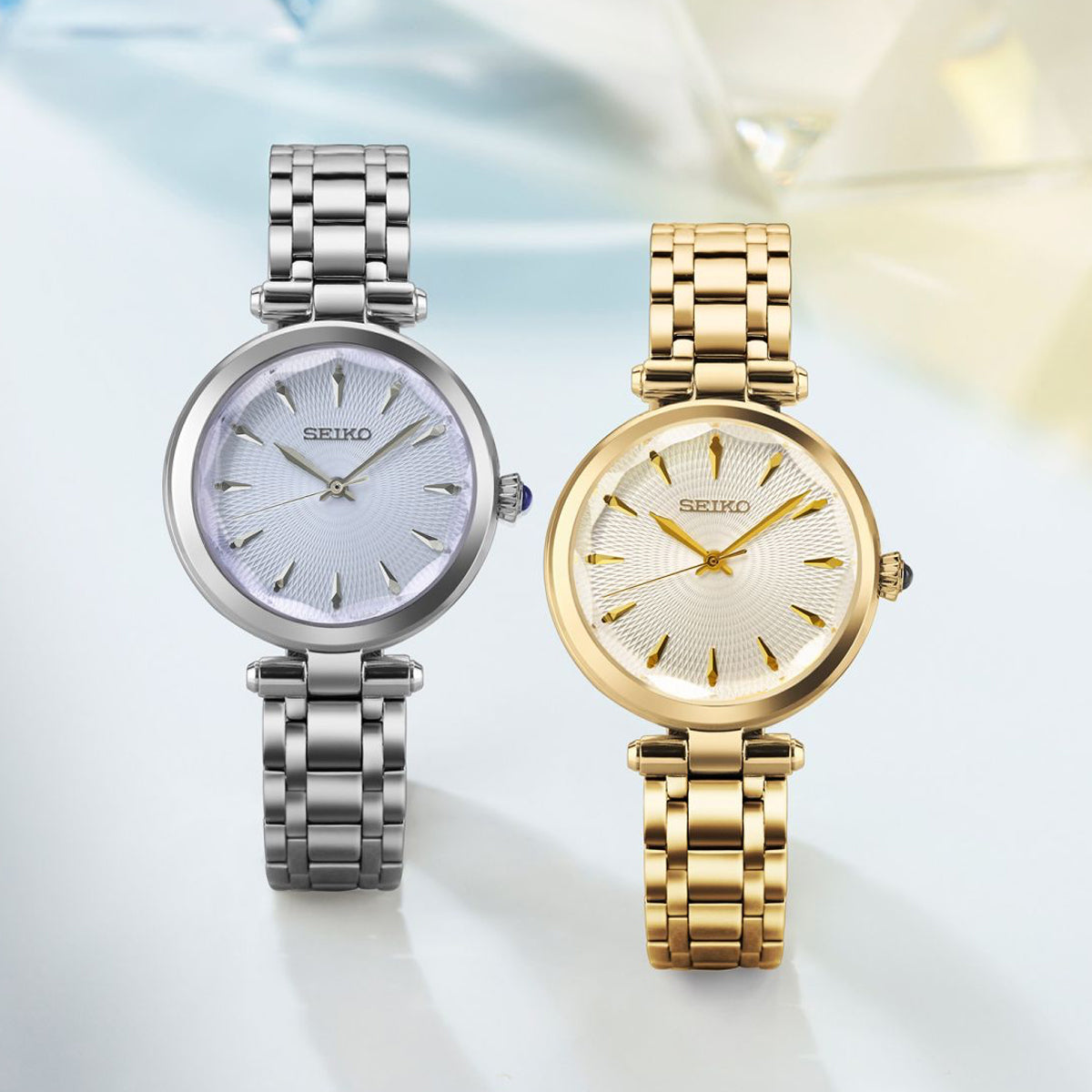 Seiko Quarzo SRZ554P1 Donna Oro Rosa Cristalli