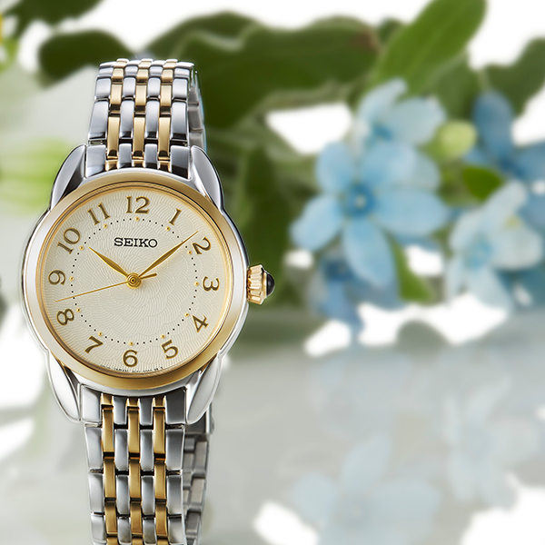 Seiko Quarzo SUR562P1 Donna Oro Rosa Cristalli