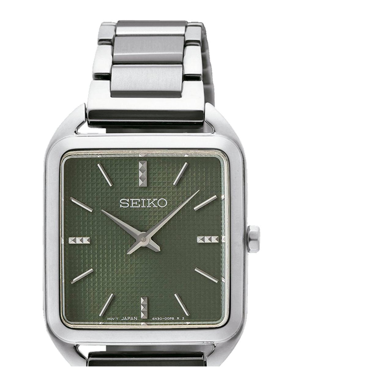 Seiko Quartz SWR075P1 Women's Steel Square White