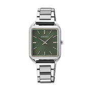 Seiko Quartz SWR075P1 Women's Steel Square White