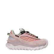 Sneakers Athletic Moncler in Suede Rosa con Tacco Medio