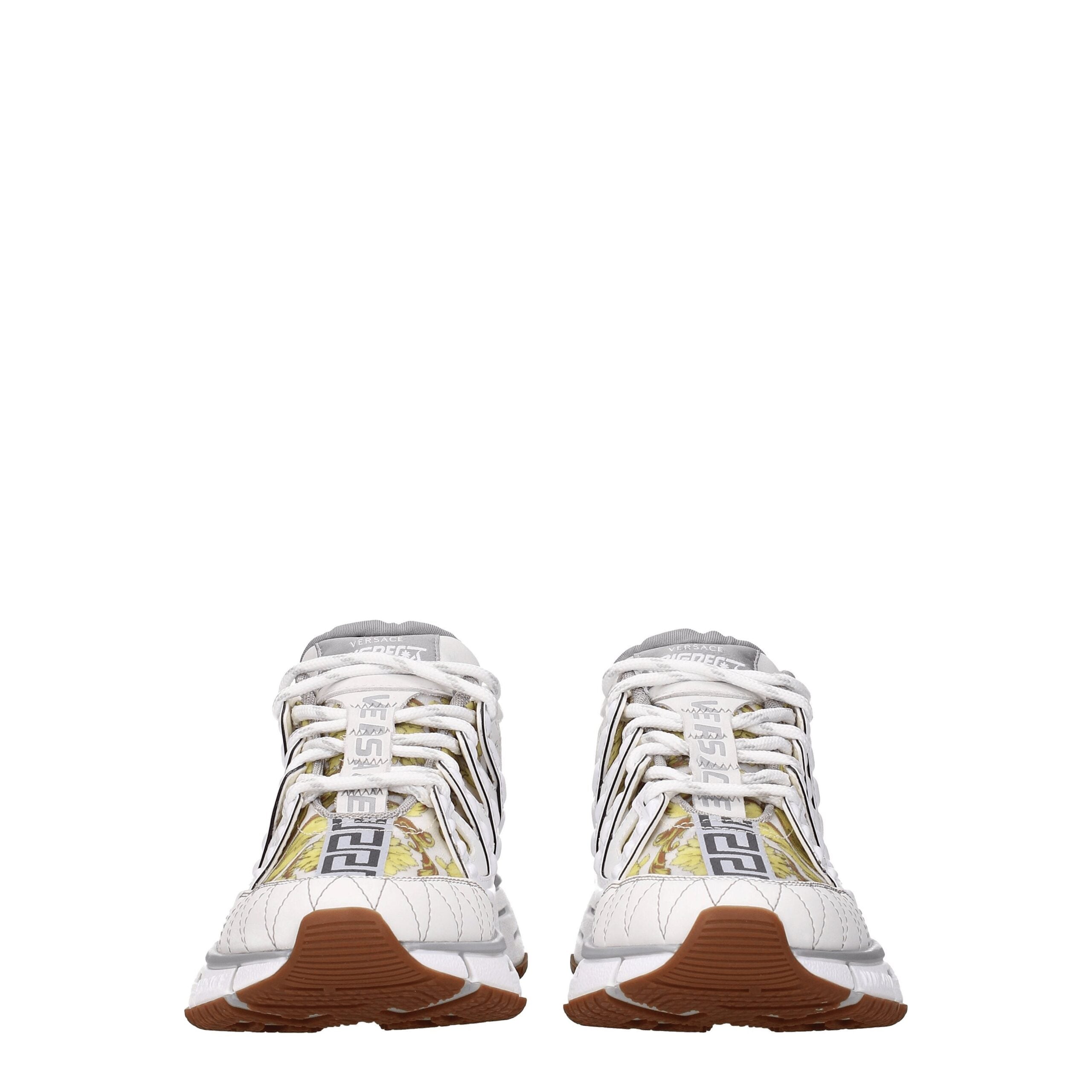 Sneakers Athletic Versace in Pelle Bianca, Tacco 5cm