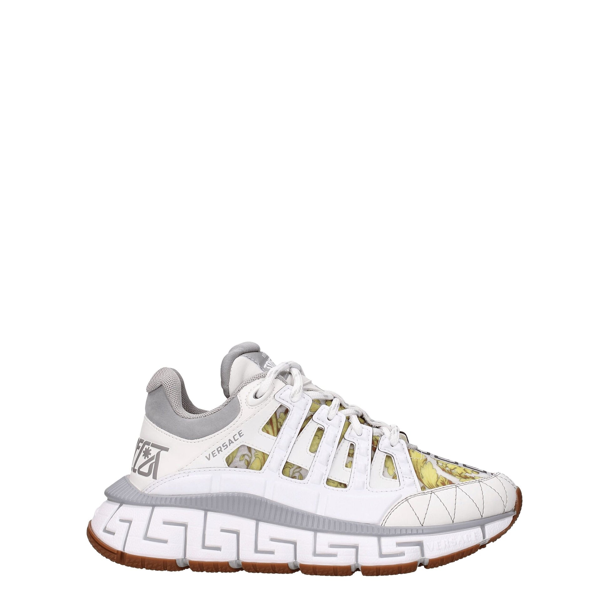 Sneakers Athletic Versace in Pelle Bianca, Tacco 5cm
