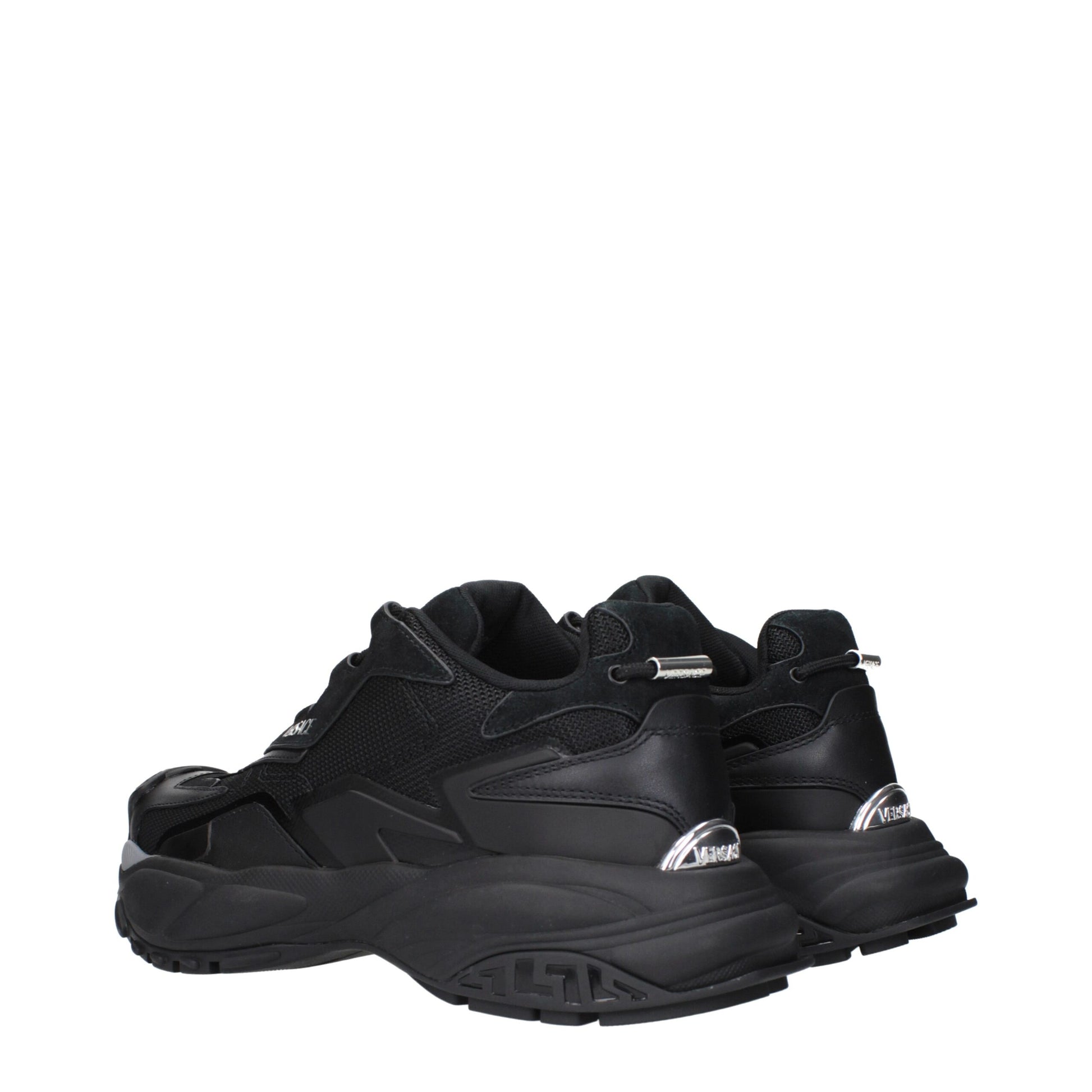 Sneakers Athletic Versace in Tessuto Nero, Multi-Logo