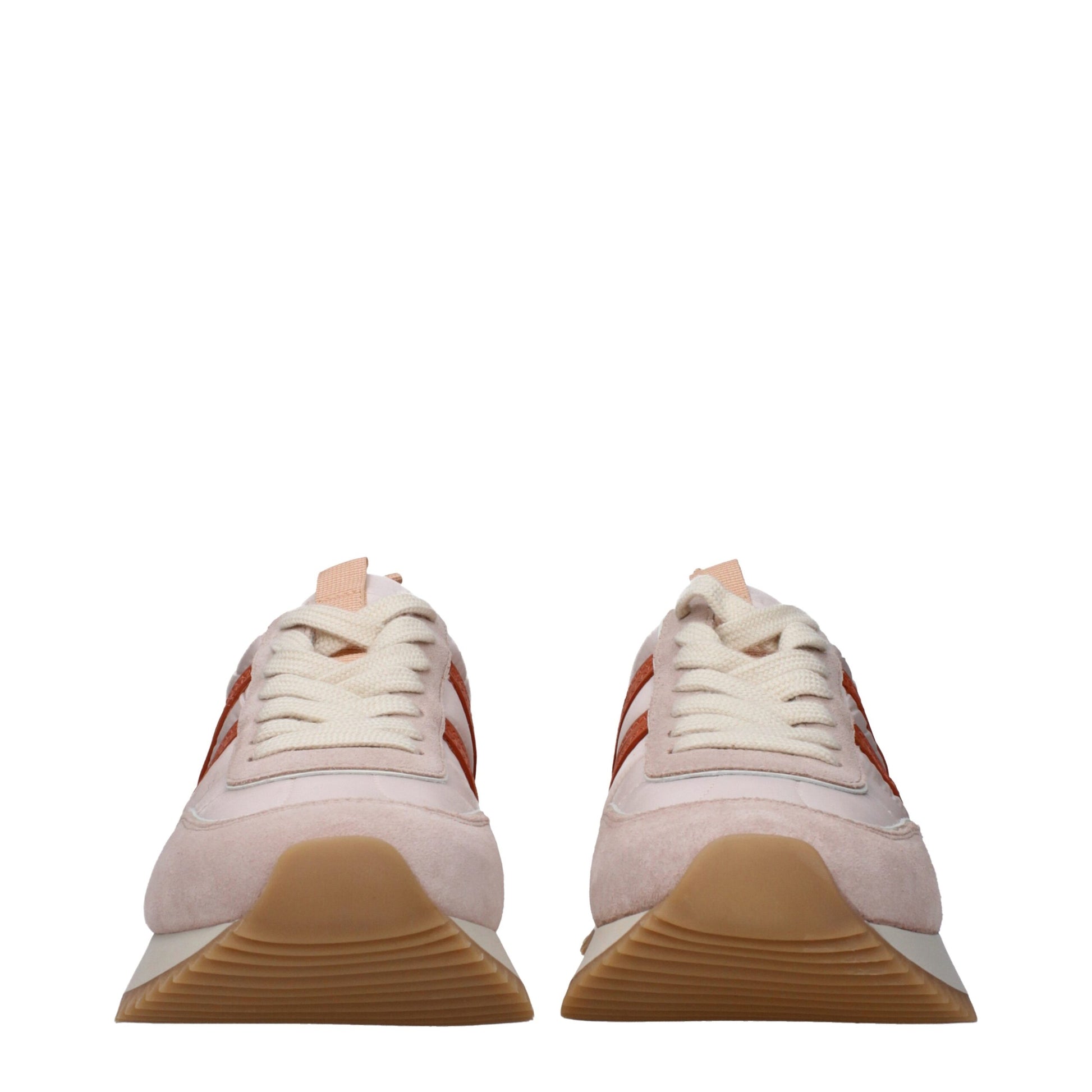 Sneakers Chunky Moncler in Tessuto Rosa Pastello Low Top