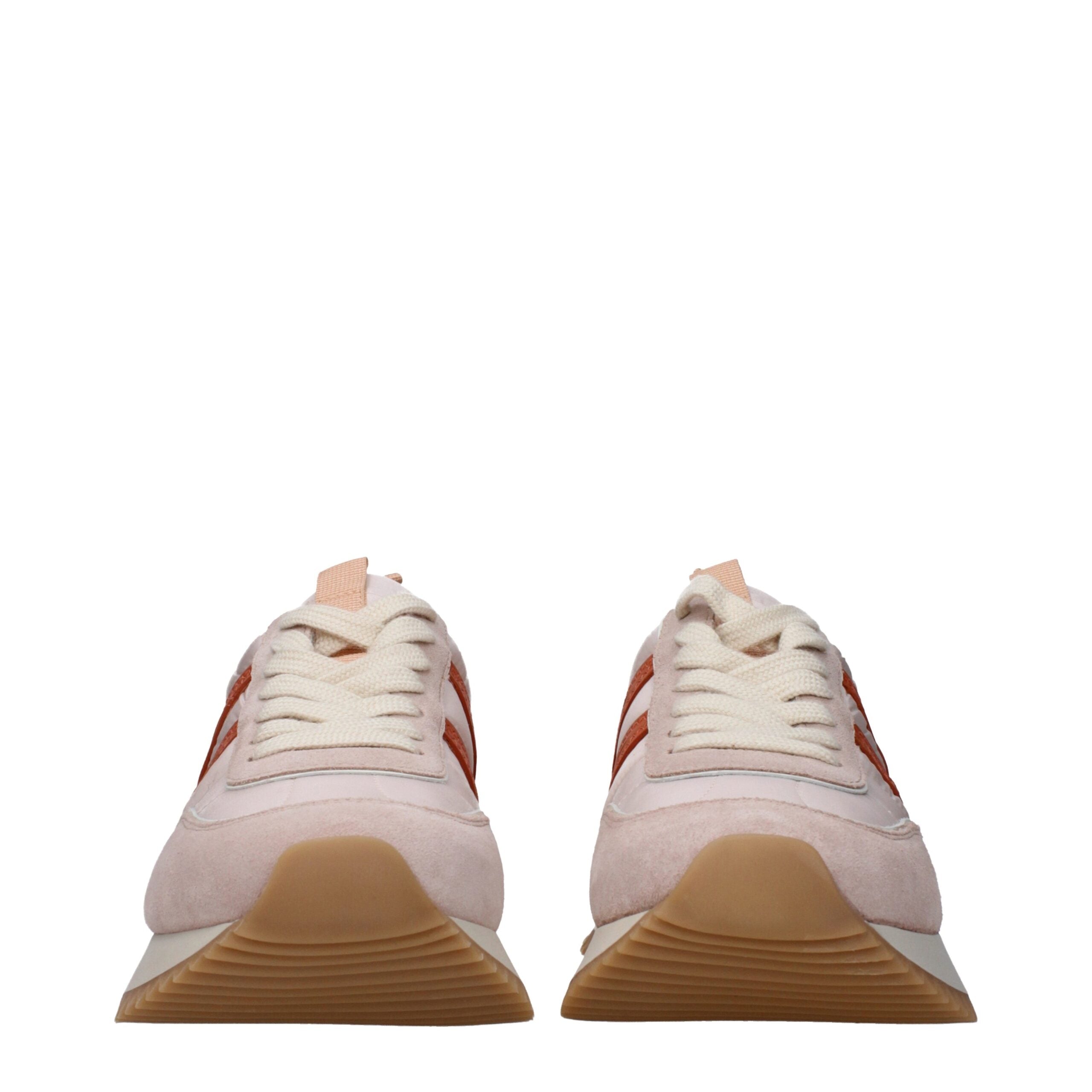 Sneakers Chunky Moncler in Tessuto Rosa Pastello Low Top