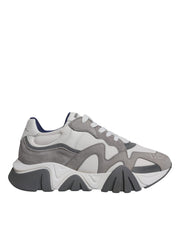 Sneakers Chunky Versace Squalo Low Top in Pelle e Neoprene Grigia