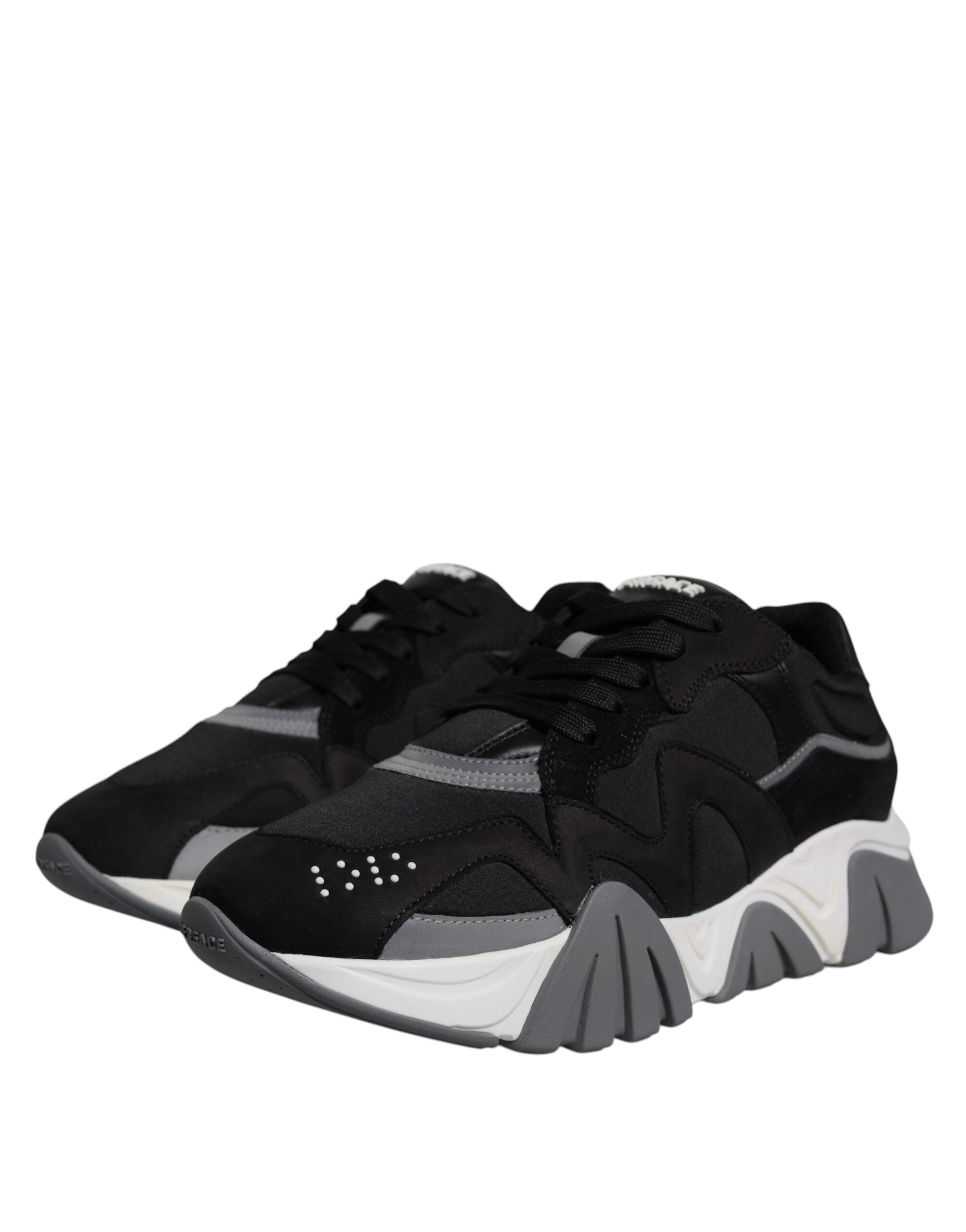 Sneakers Chunky Versace Squalo Low Top in Pelle e Neoprene Nera