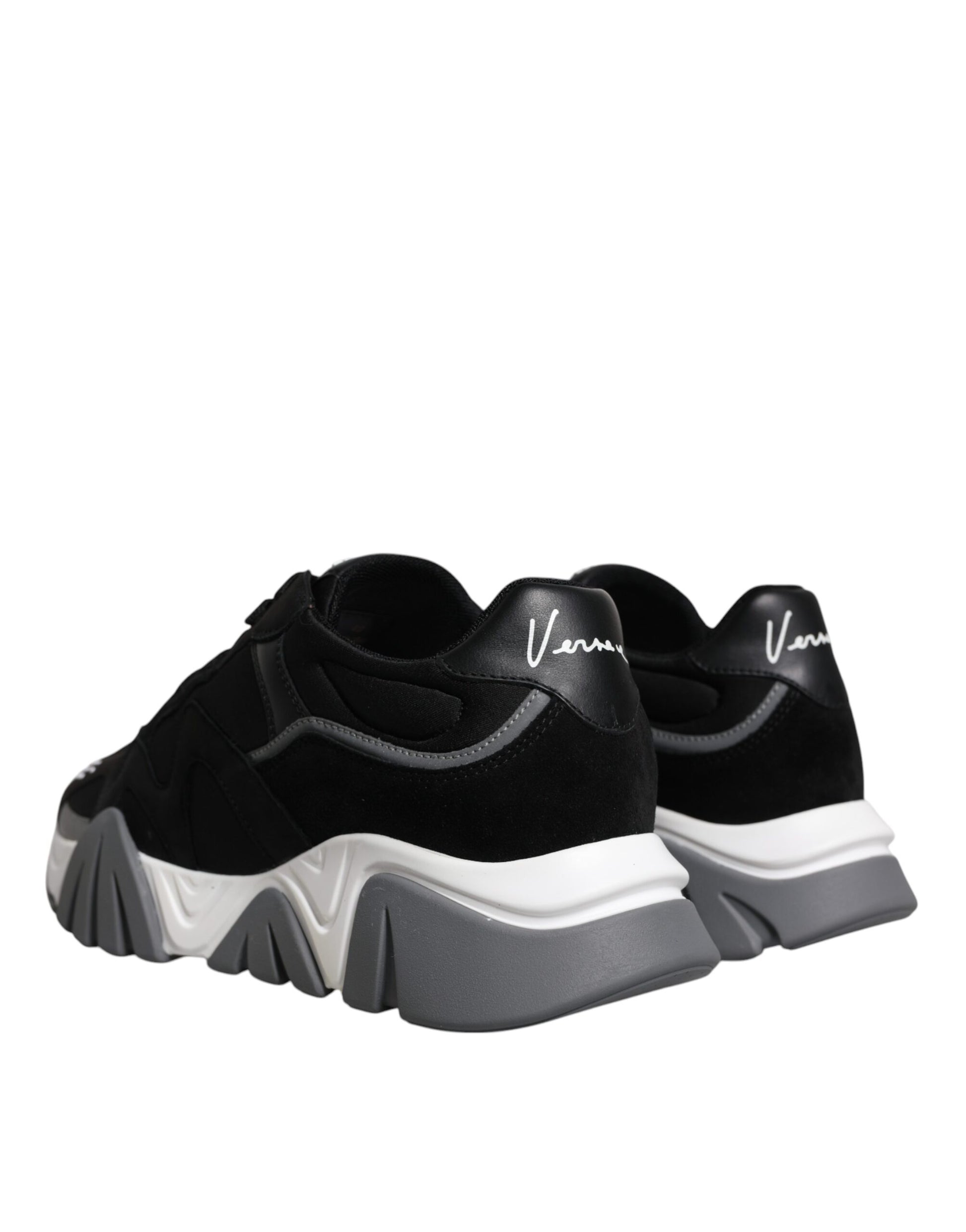 Sneakers Chunky Versace Squalo Low Top in Pelle e Neoprene Nera