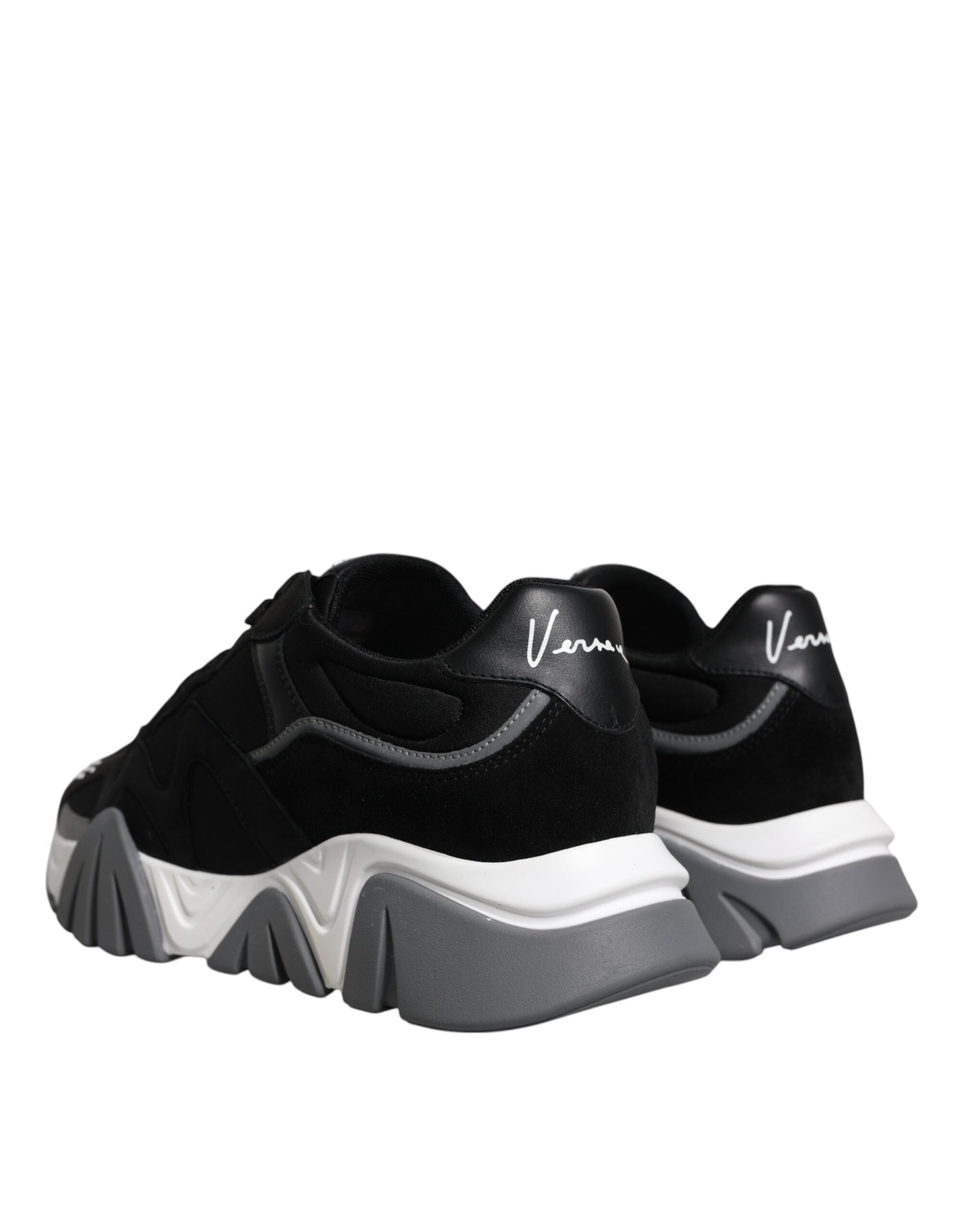 Sneakers Chunky Versace Squalo Low Top in Pelle e Neoprene Nera