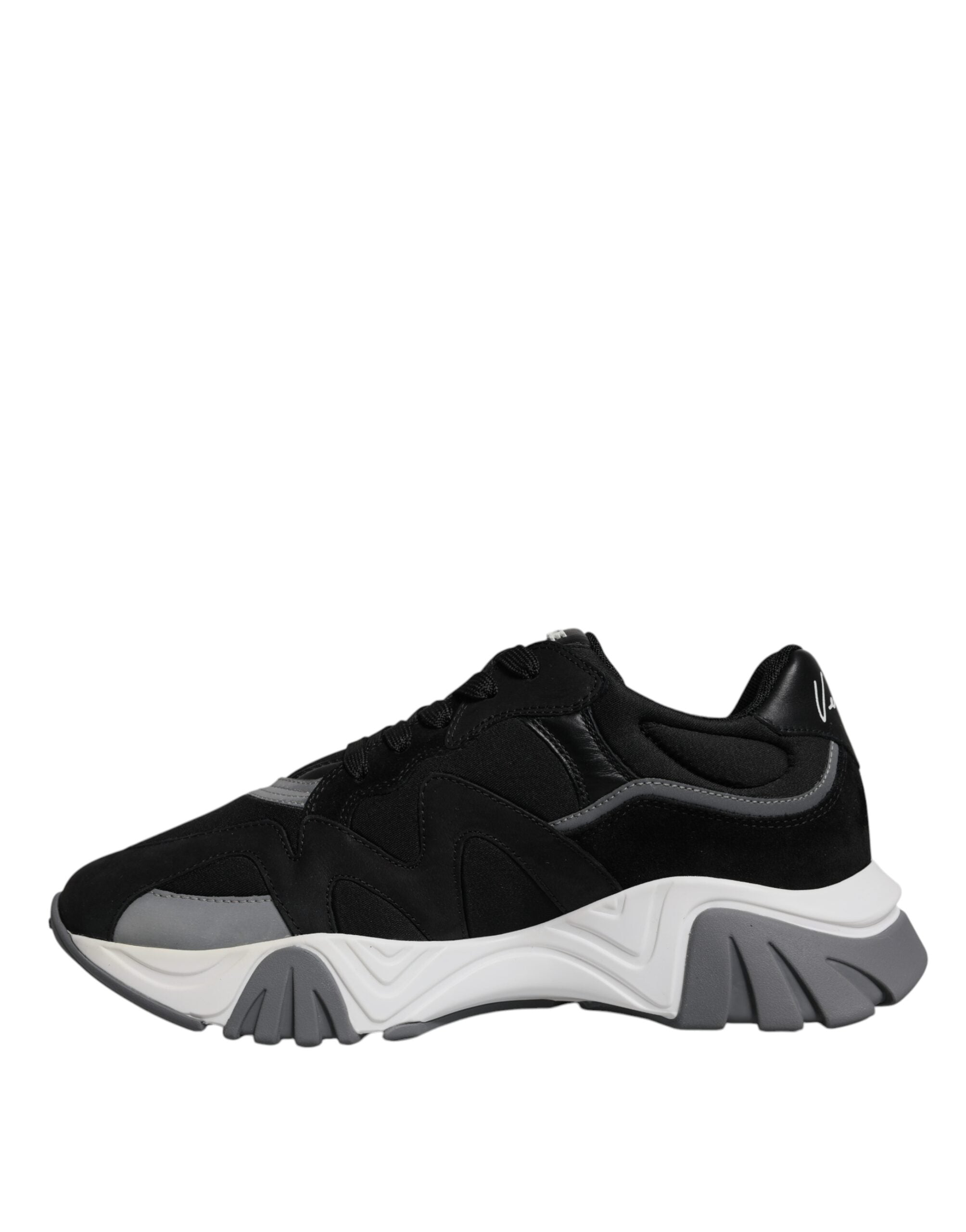 Sneakers Chunky Versace Squalo Low Top in Pelle e Neoprene Nera