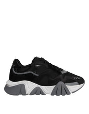 Sneakers Chunky Versace Squalo Low Top in Pelle e Neoprene Nera