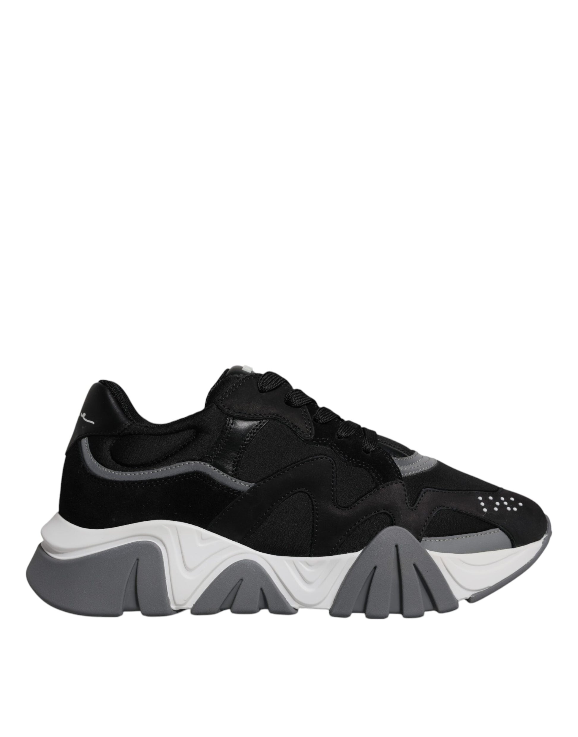 Sneakers Chunky Versace Squalo Low Top in Pelle e Neoprene Nera
