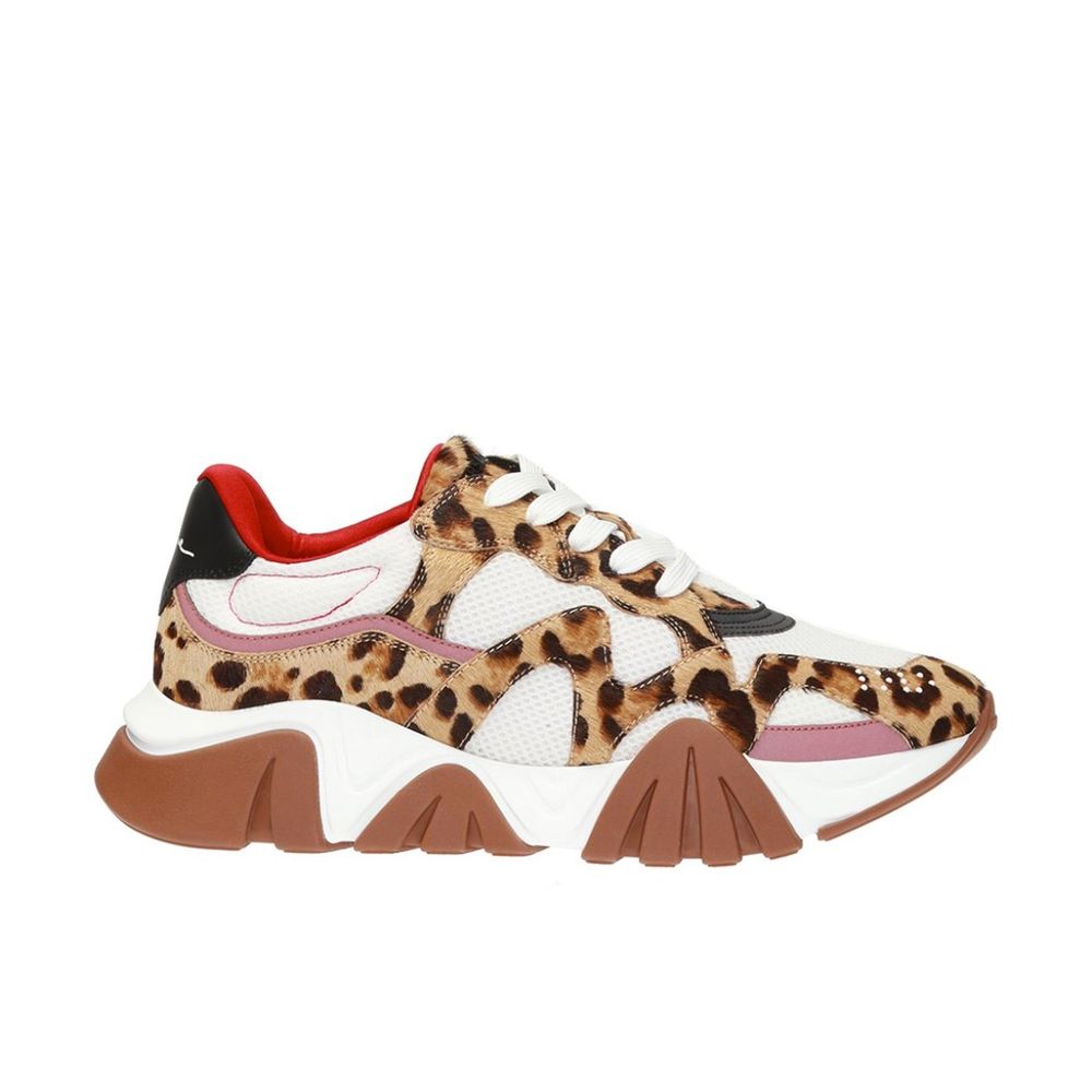 Sneakers Chunky Versace in Pelle Beige, Mesh e Dettagli Riflettenti