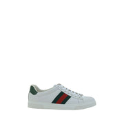 Sneakers Gucci Bianche in Pelle con Fasce Laterali Iconiche e Logo Posteriore