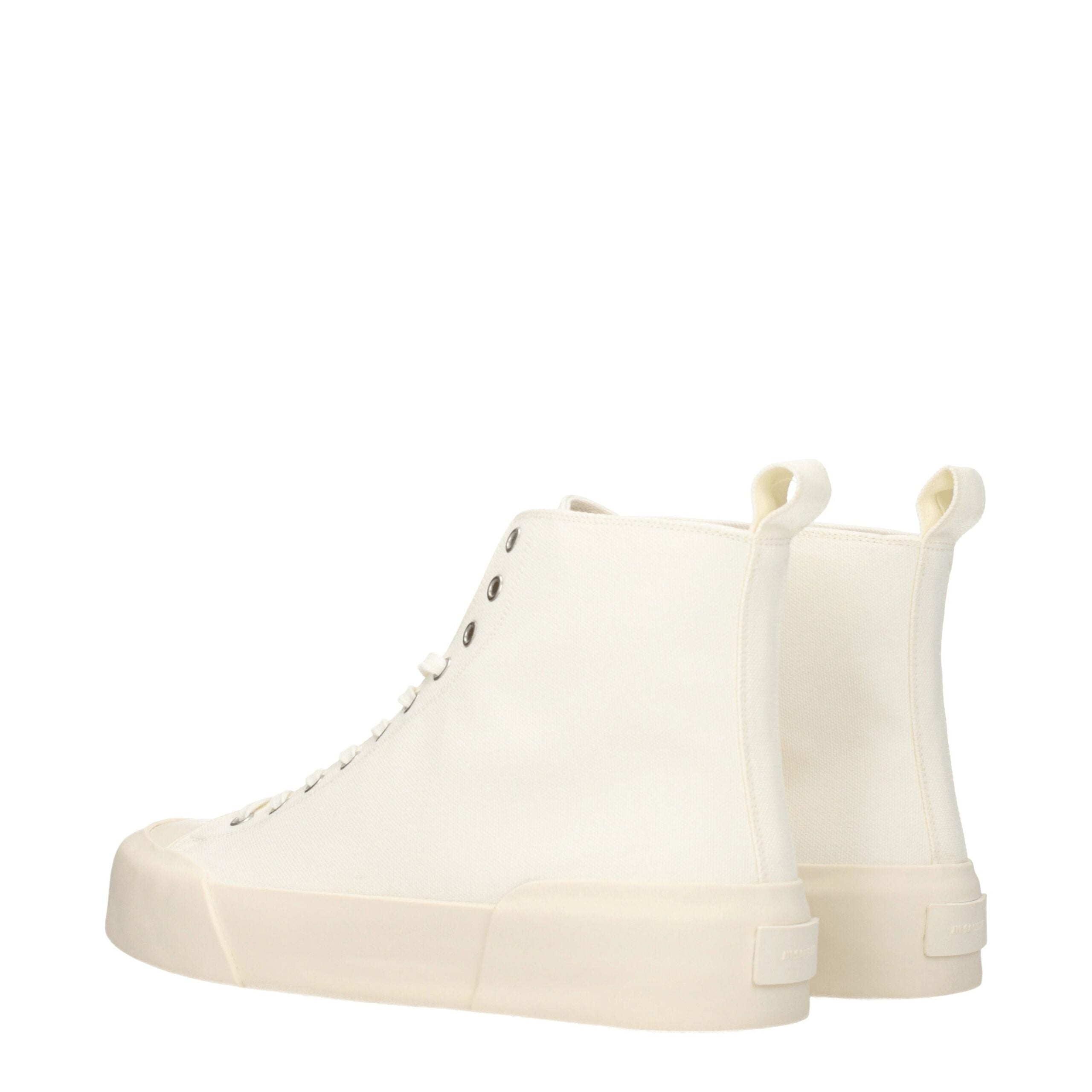Sneakers High Top Jil Sander in Tessuto Beige Tacco 3.5 cm
