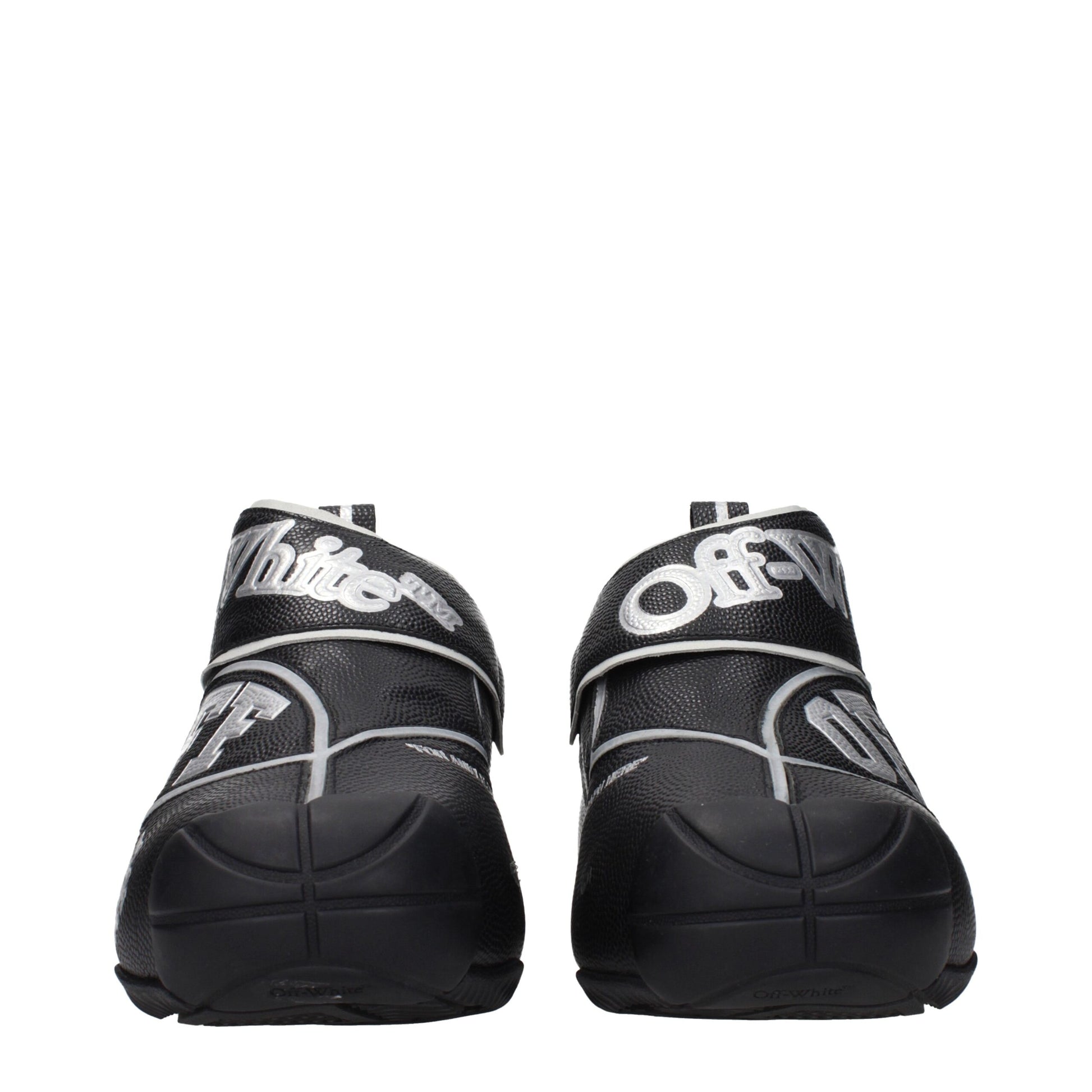 Sneakers High Top Off-White in Pelle Nera con Logo Frontale