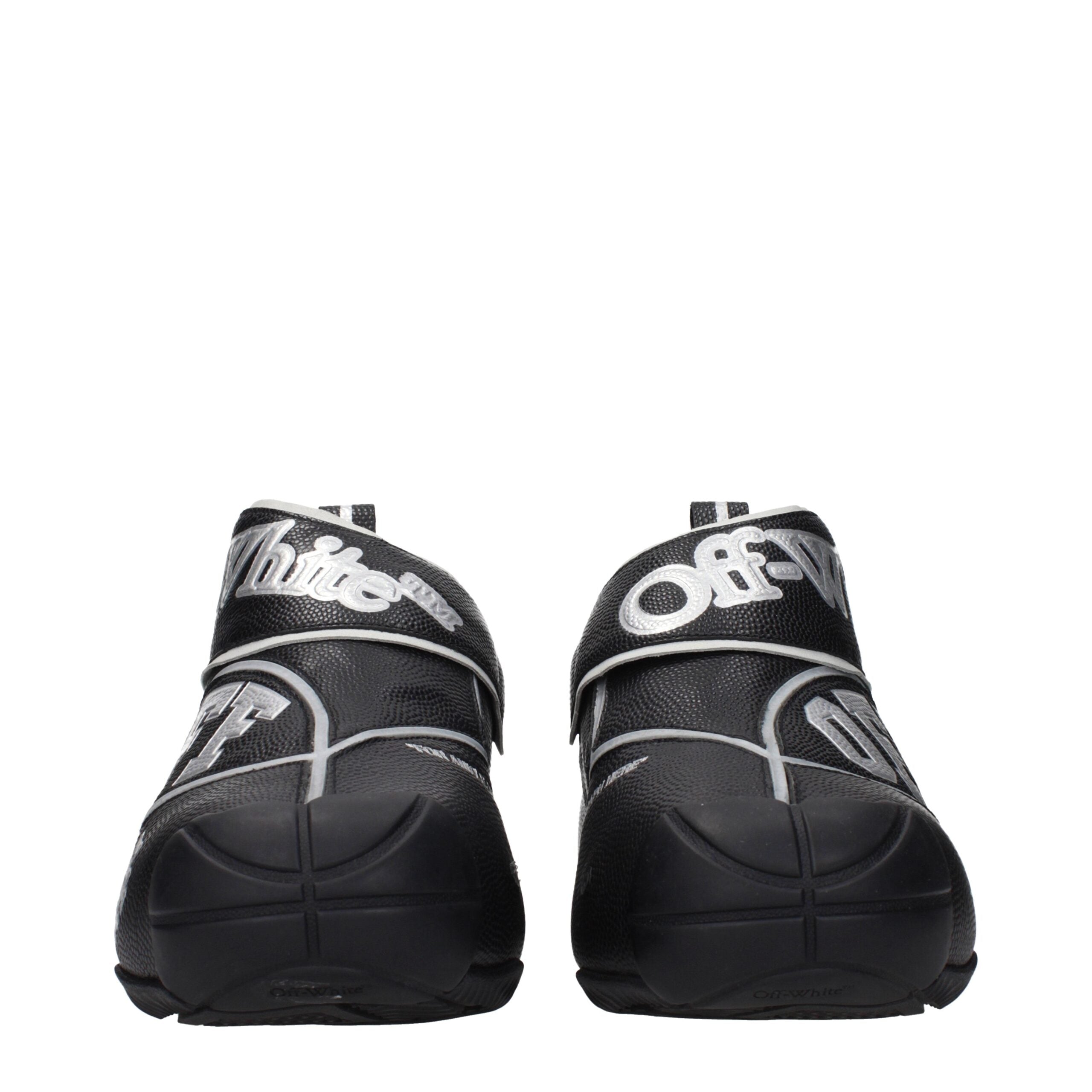 Sneakers High Top Off-White in Pelle Nera con Logo Frontale