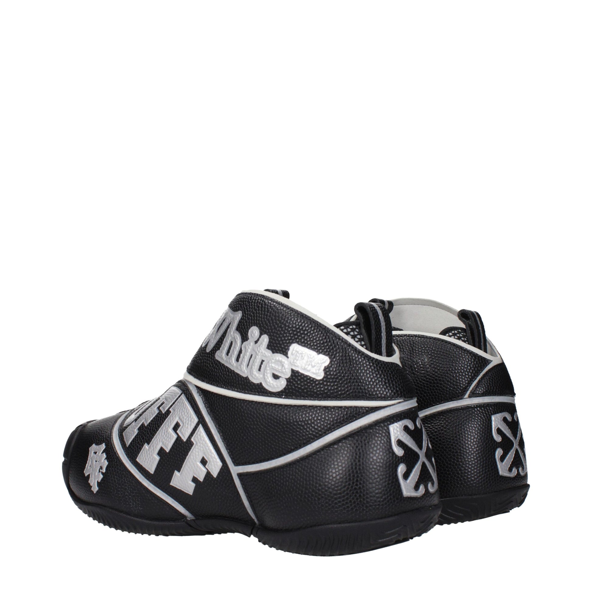 Sneakers High Top Off-White in Pelle Nera con Logo Frontale