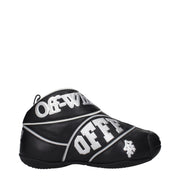 Sneakers High Top Off-White in Pelle Nera con Logo Frontale