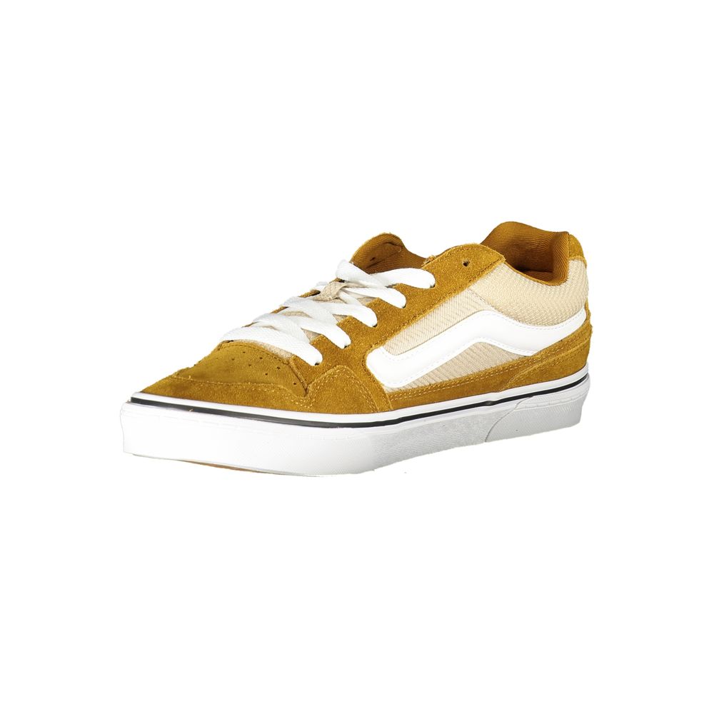 Sneakers High Top Vans in Poliestere/Pelle Giallo, Dettagli a Contrasto