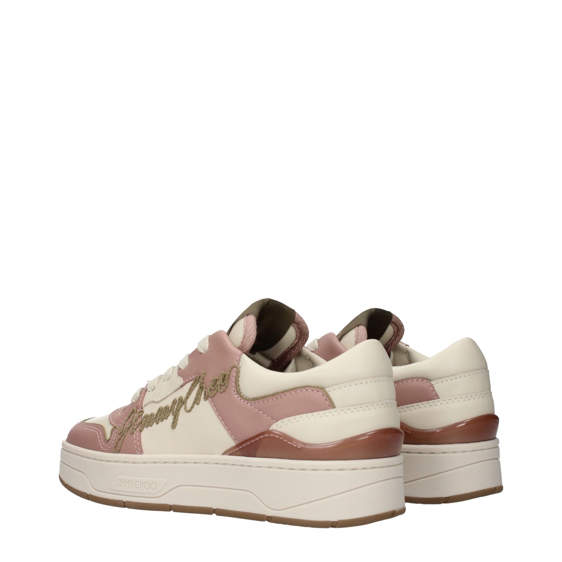 Sneakers Jimmy Choo FLORENT in Pelle Rosa Khaki e Verde