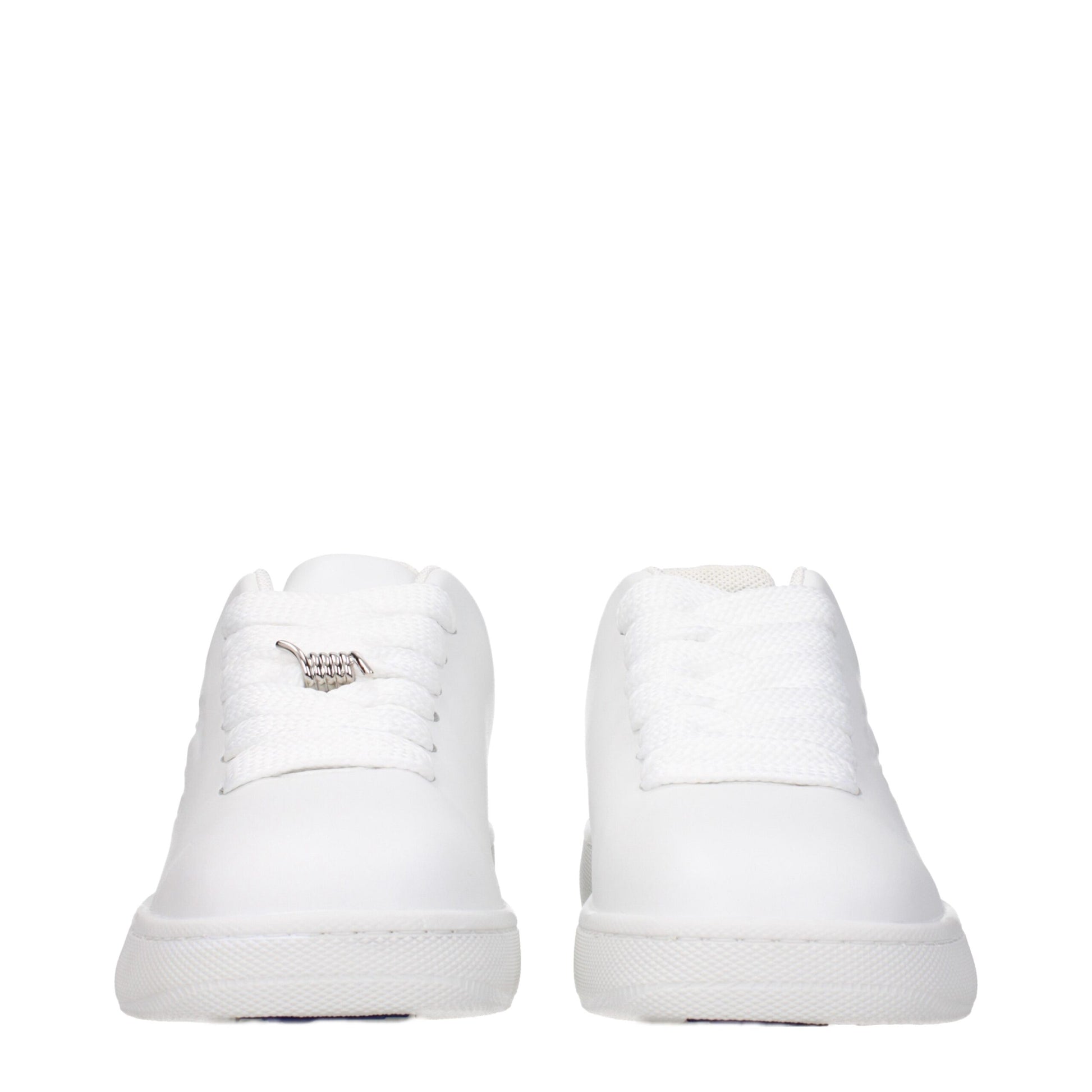 Sneakers Low Top Burberry in Pelle Bianca, Dettaglio Laterale