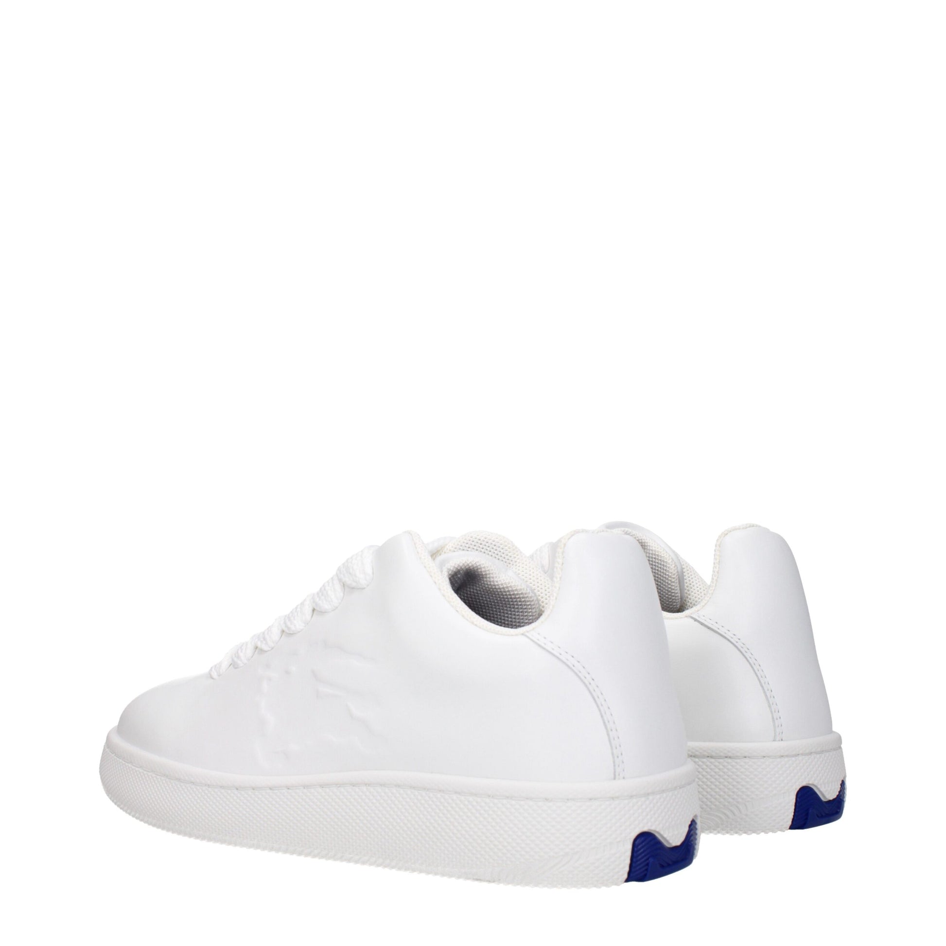 Sneakers Low Top Burberry in Pelle Bianca, Dettaglio Laterale