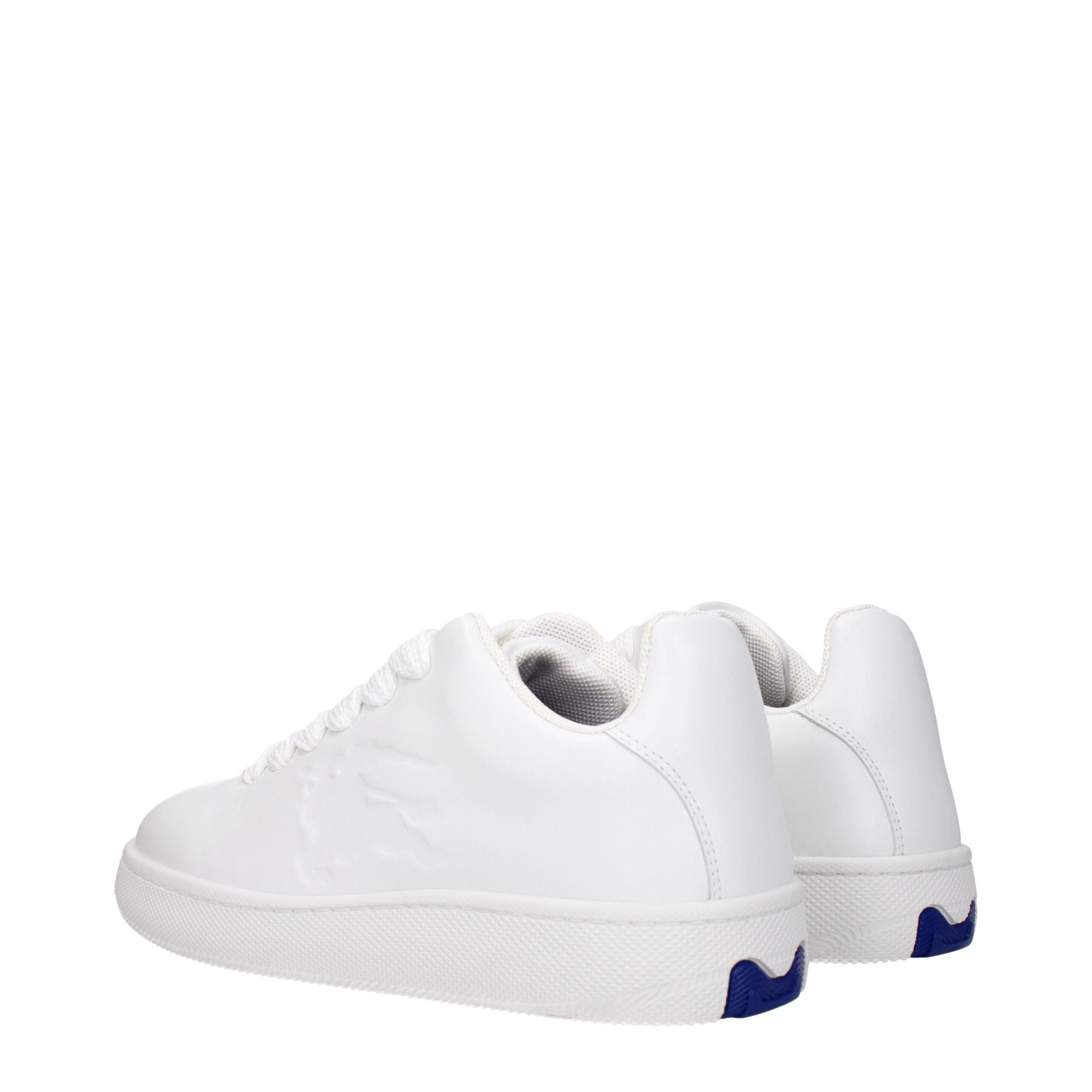 Sneakers Low Top Burberry in Pelle Bianca, Dettaglio Laterale