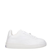 Sneakers Low Top Burberry in Pelle Bianca, Dettaglio Laterale
