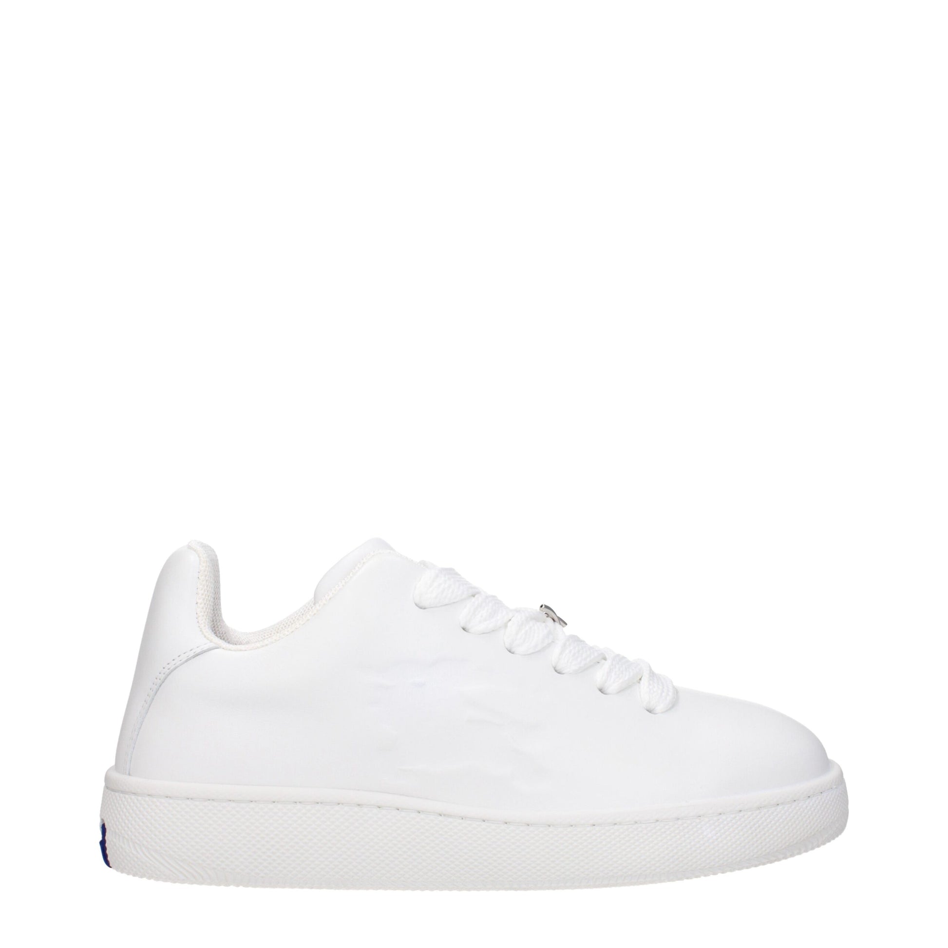 Sneakers Low Top Burberry in Pelle Bianca, Dettaglio Laterale