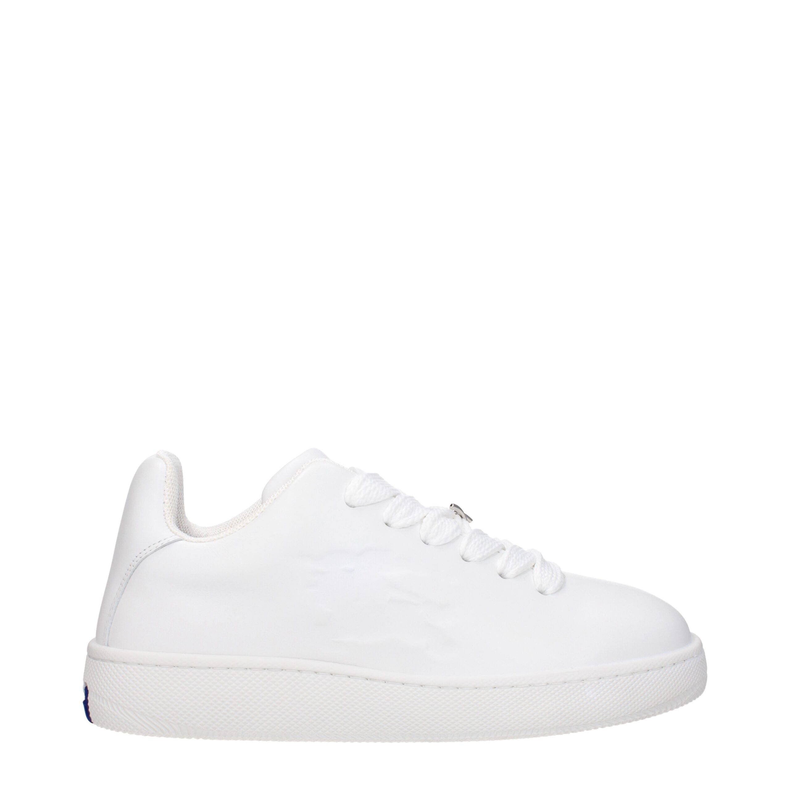 Sneakers Low Top Burberry in Pelle Bianca, Dettaglio Laterale