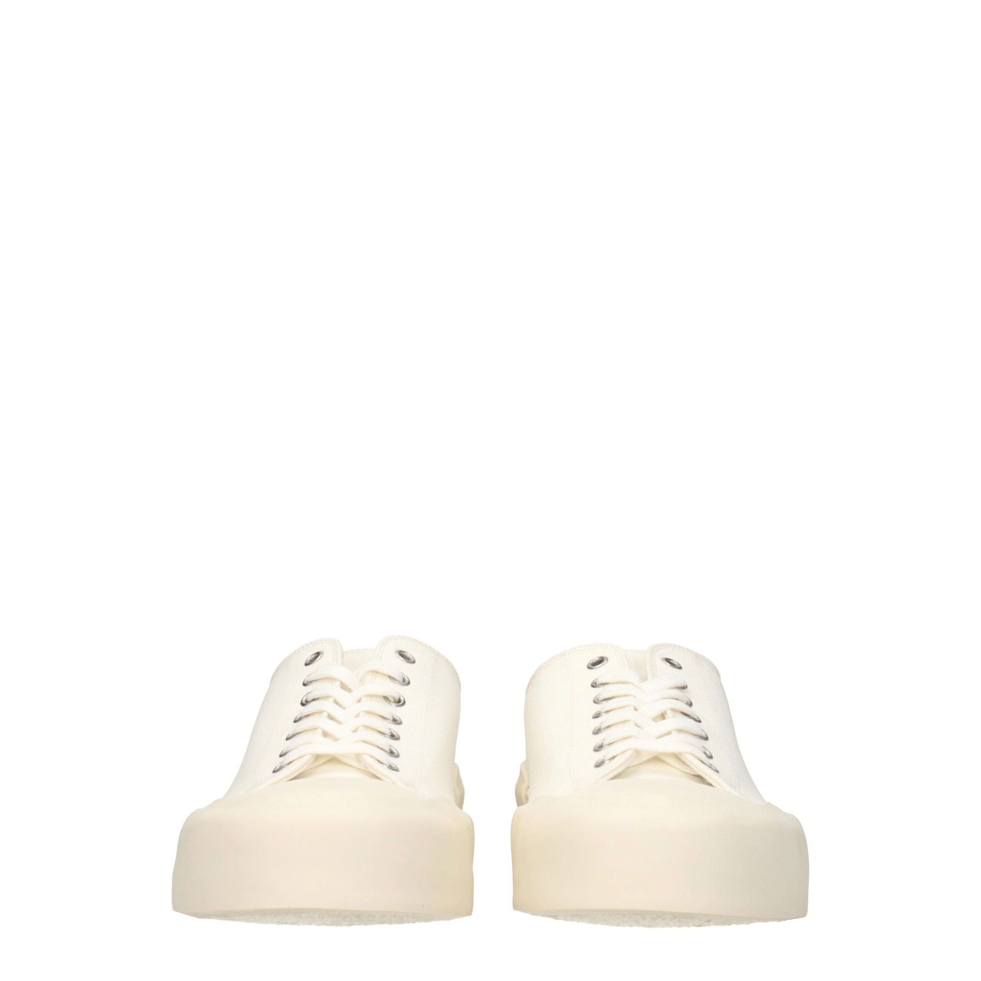 Sneakers Low Top Jil Sander in Tessuto Beige Tacco 4 cm