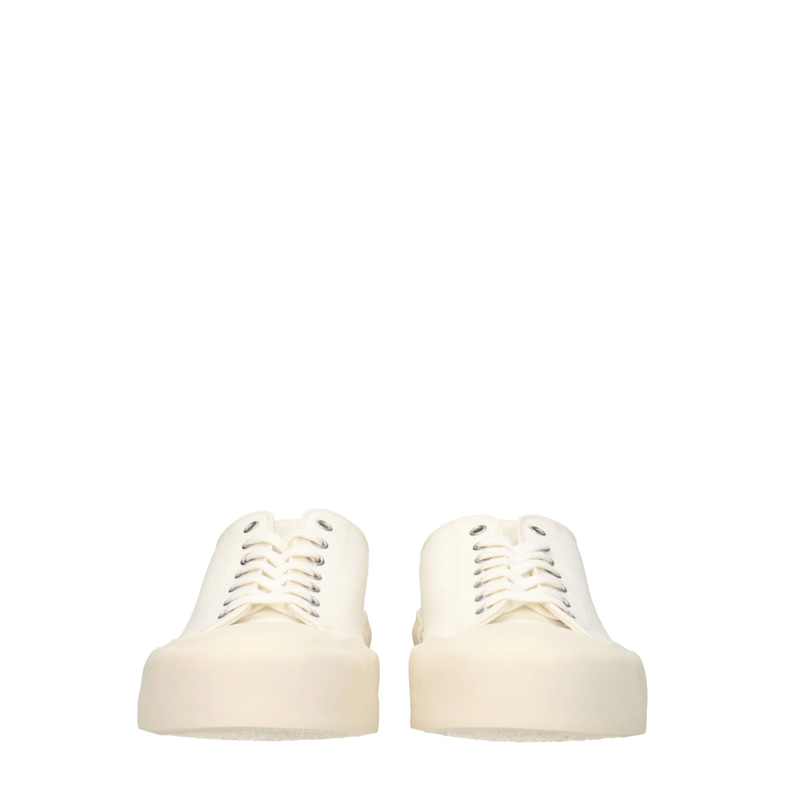 Sneakers Low Top Jil Sander in Tessuto Beige Tacco 4 cm
