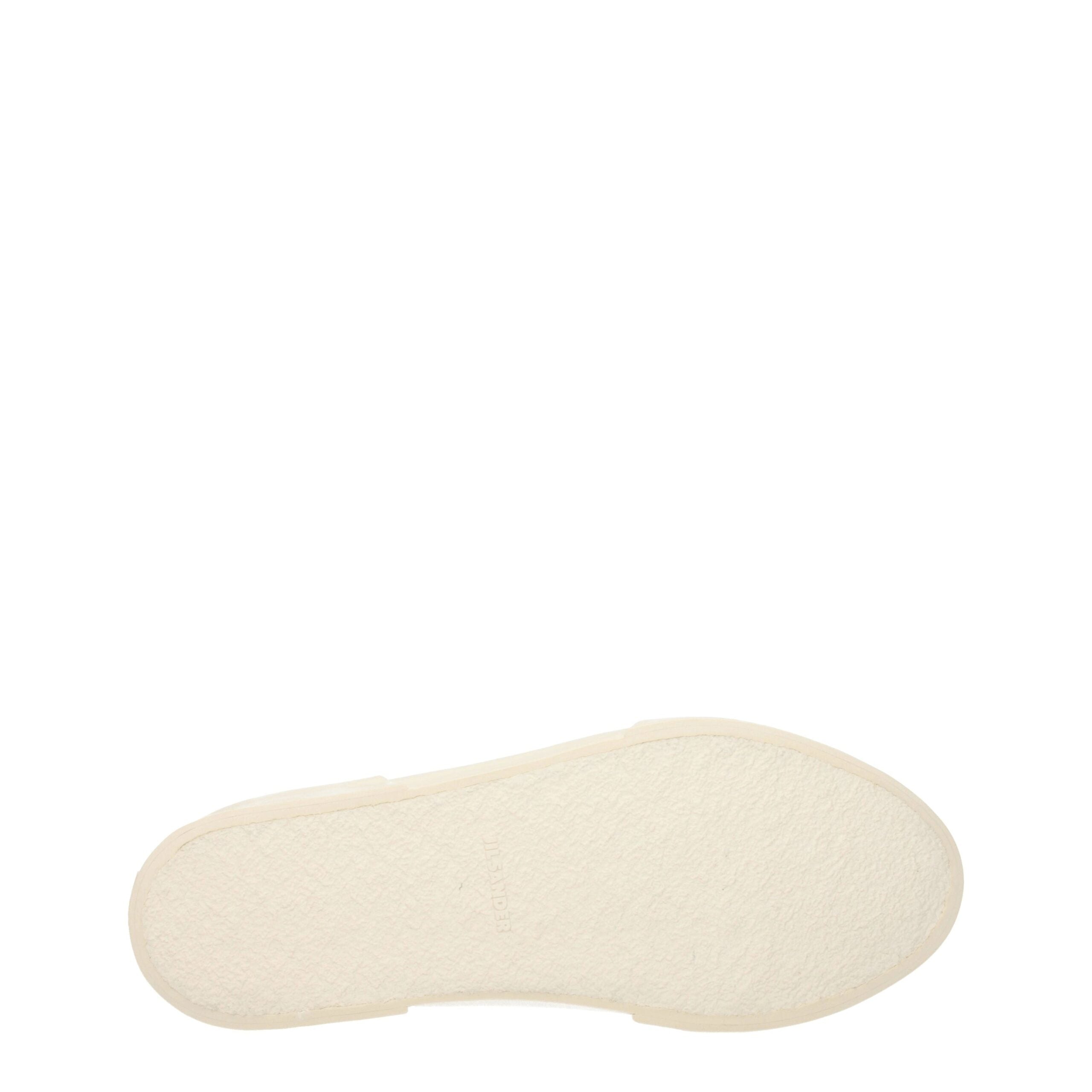 Sneakers Low Top Jil Sander in Tessuto Beige Tacco 4 cm