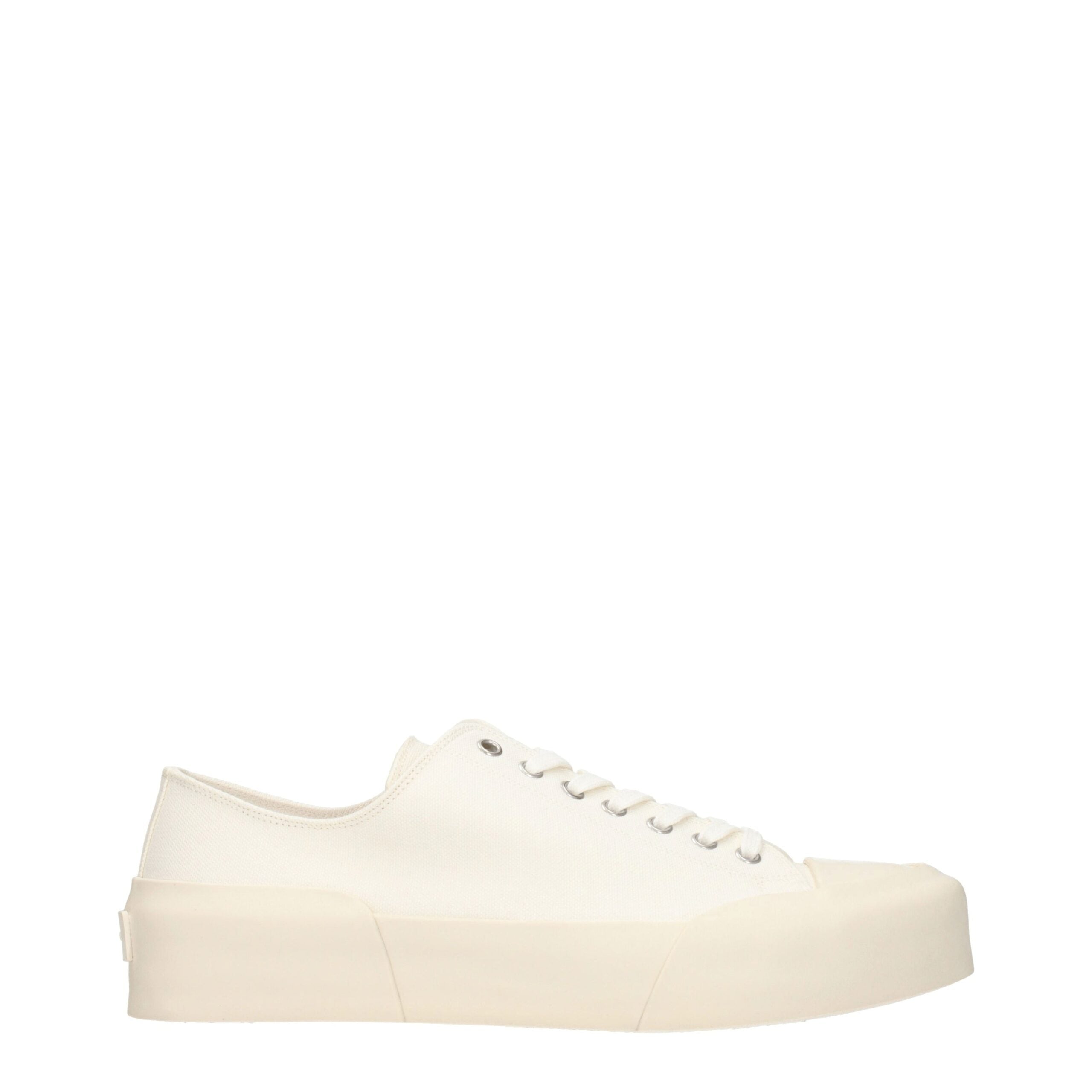Sneakers Low Top Jil Sander in Tessuto Beige Tacco 4 cm