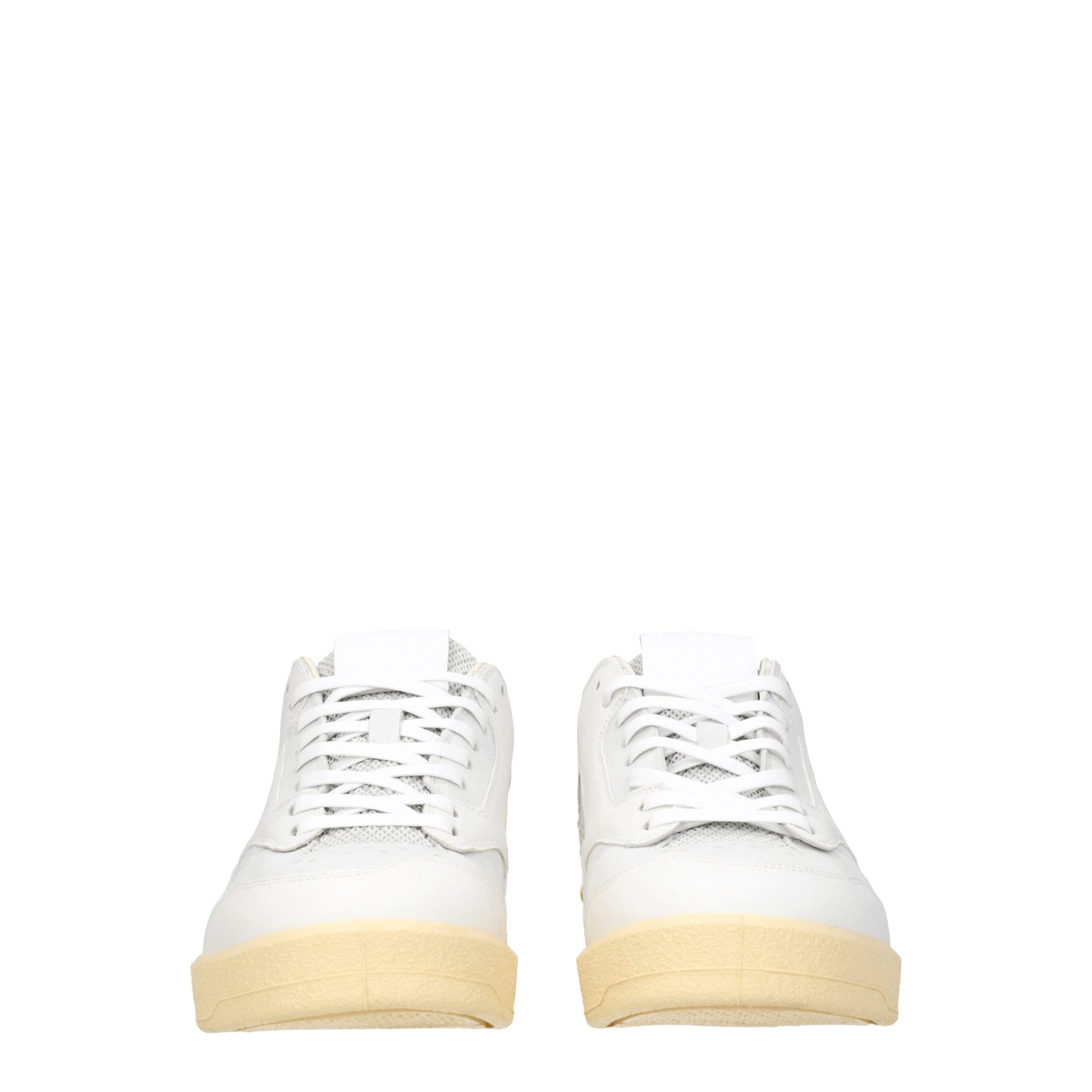 Sneakers Low Top Jil Sander in Vera Pelle Bianca