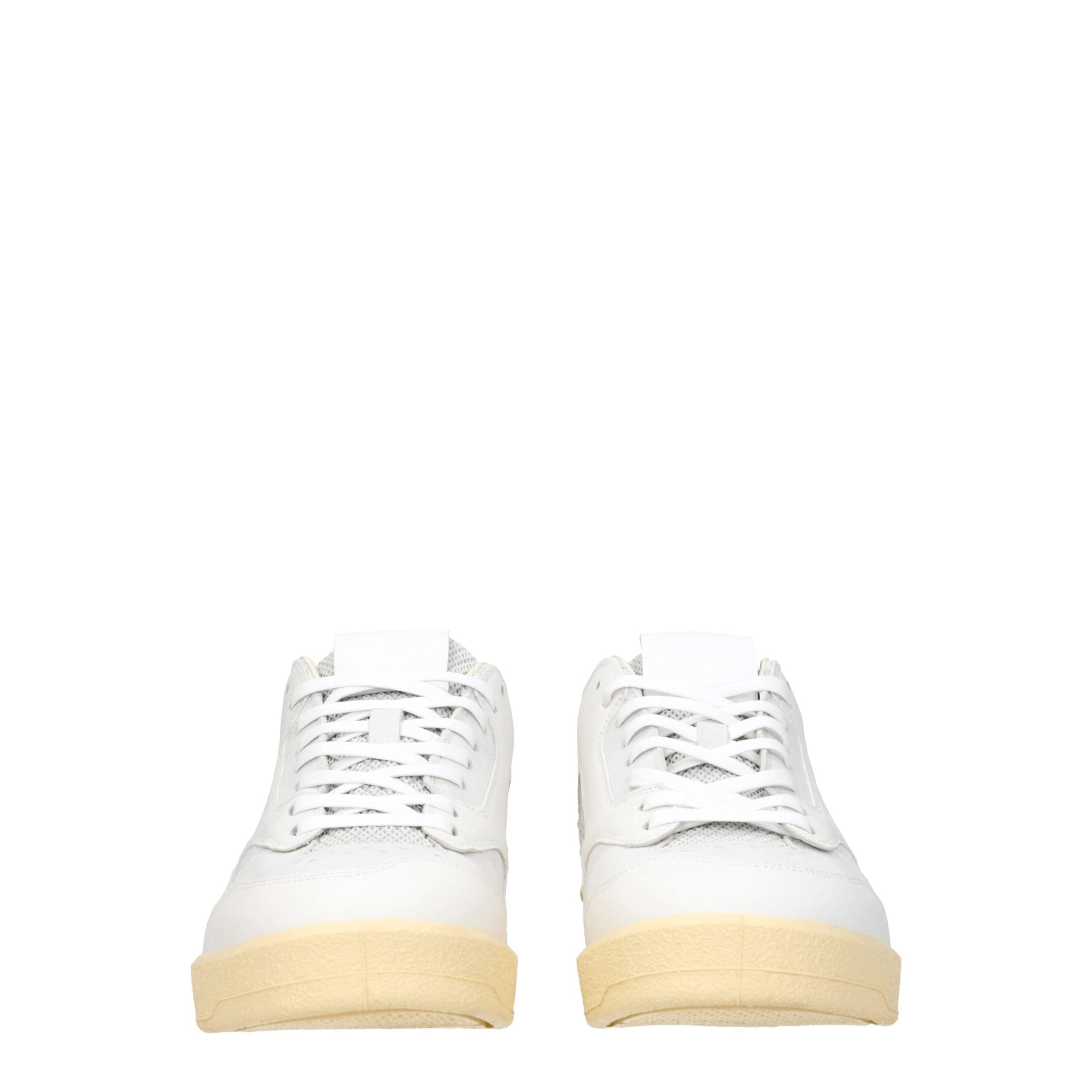 Sneakers Low Top Jil Sander in Vera Pelle Bianca