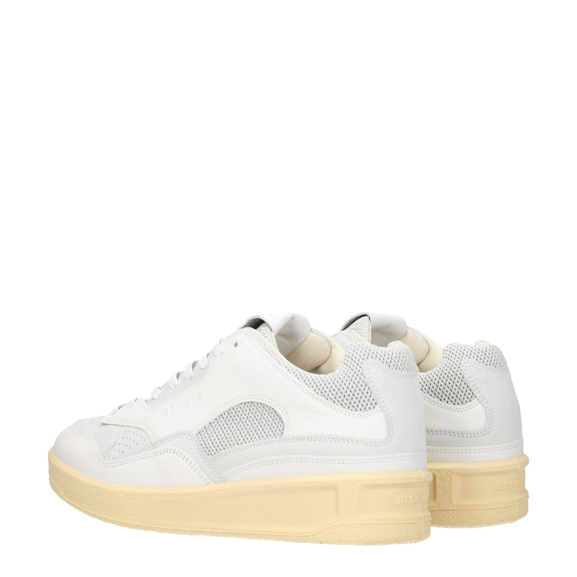 Sneakers Low Top Jil Sander in Vera Pelle Bianca